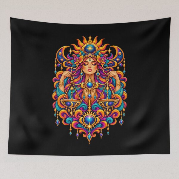 Item preview,  Cosmic Harmony Goddess – Psychedelic Libra Zodiac designed and sold by RockitBaby.