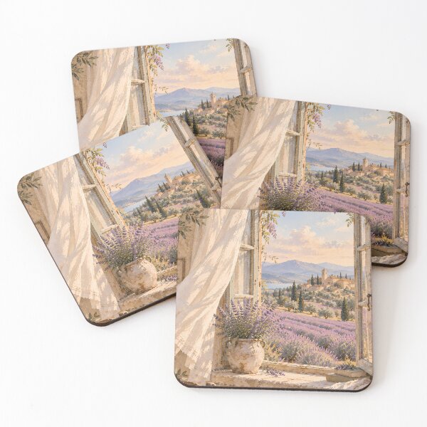 Item preview, Rustic Provence Lavender Fields Oil Painting Window View designed and sold by Jozefin's Studio.