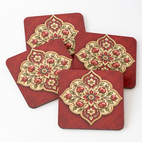 Item preview, Terracotta Red and Gold Mandala – Luxury Ornamental Floral Geometric Art designed and sold by dreamybyana.