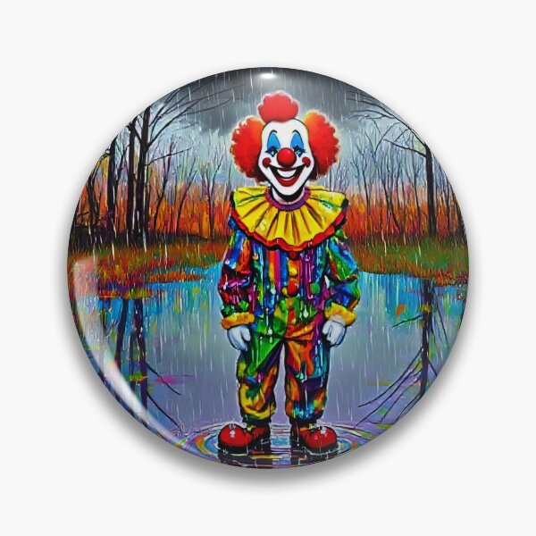 Item preview, Creepy Clown in Rainy Woods - Spooky Halloween Artwork & Dark Surreal Circus Design designed and sold by BLUESKY11a.