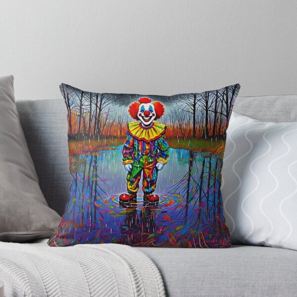 Item preview, Creepy Clown in Rainy Woods - Spooky Halloween Artwork & Dark Surreal Circus Design designed and sold by BLUESKY11a.