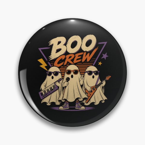 Aperçu de l'œuvre Boo Crew - Cute Retro Ghost Band Halloween créée et vendue par Rebel Rewind.