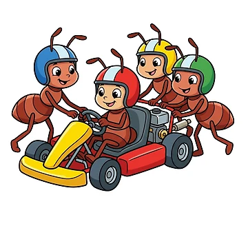 Artwork thumbnail, Cute Insect Racing Team by biranja