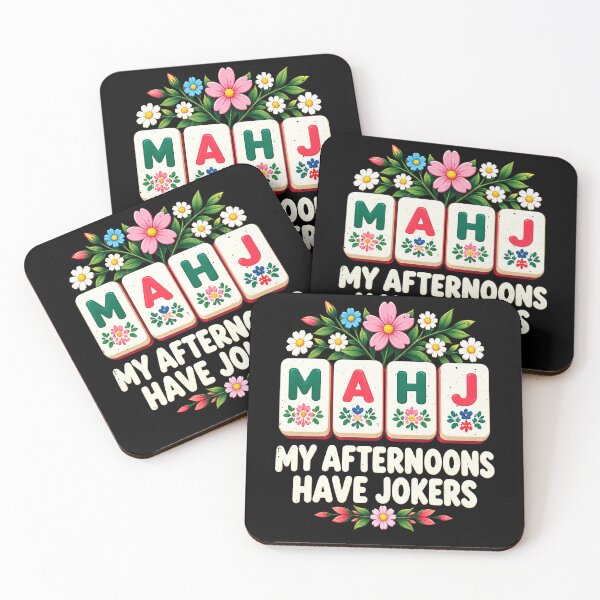 Item preview, My Mahjong Afternoon Has Jokers and Flowers designed and sold by elderberry.