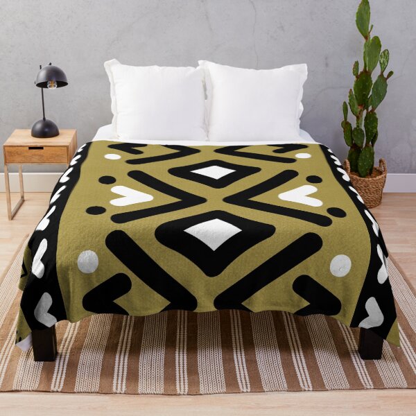 Item preview, Bogolan Mud Cloth Pattern – Gold and Black African Design designed and sold by Wolagno.