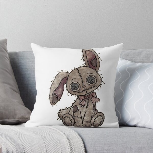 Item preview, Creepy Cute Stitched Rabbit Doll - Gothic Pastel & Spooky Plush Design designed and sold by Potattoo.