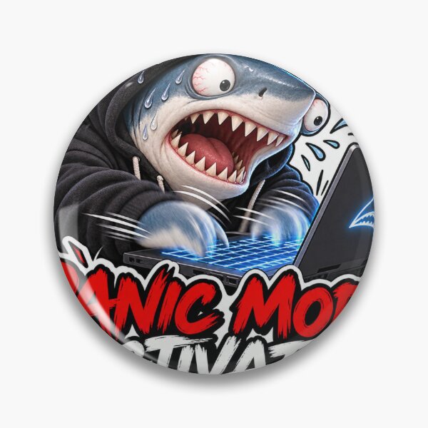 Item preview, Panic Mode Shark Laptop designed and sold by DeutscheIronMan.