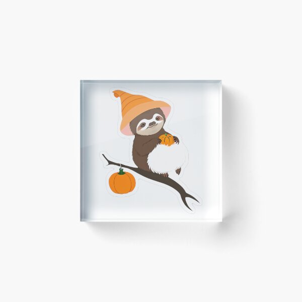 Item preview, Cute Sloth in Orange Witch Hat designed and sold by For-Cat Studio.