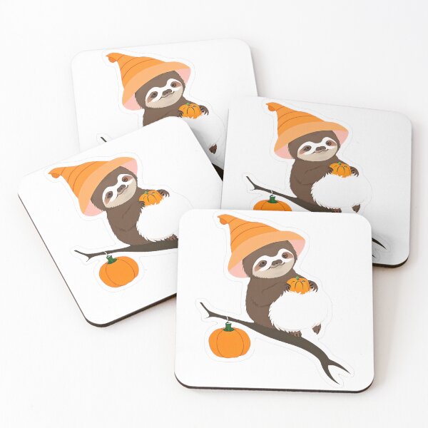 Item preview, Cute Sloth in Orange Witch Hat designed and sold by For-Cat Studio.