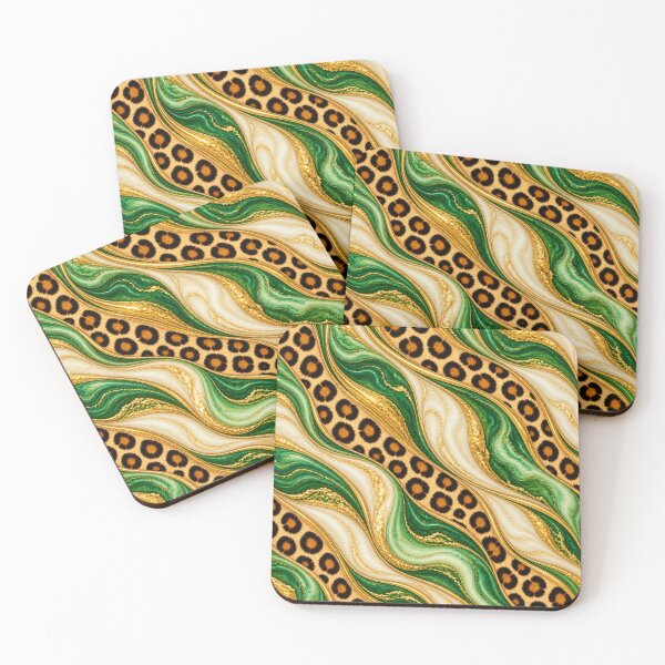 Item preview, Peridot Wild Luxe – Green and Gold Leopard Marble designed and sold by annenambiro.