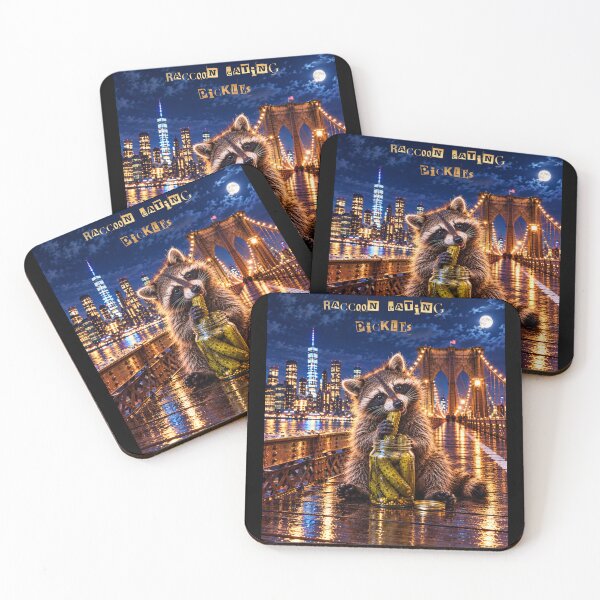 Item preview, Raccoon Eating Pickles – Funny NYC Night Adventure. designed and sold by Dinasshop.