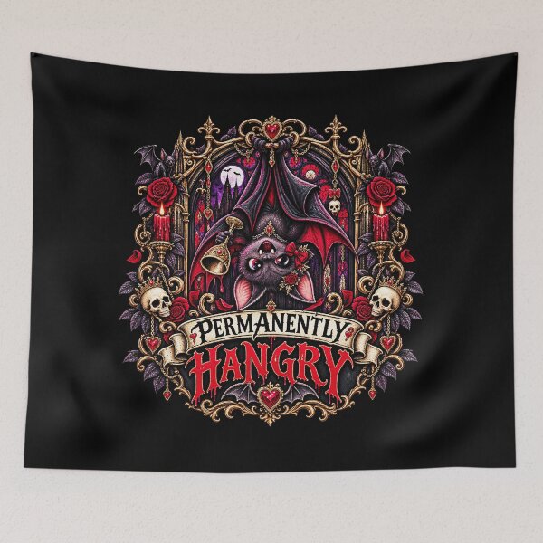 Item preview, Permanently Hangry Gothic Vampire Bat designed and sold by TheInkRaven.