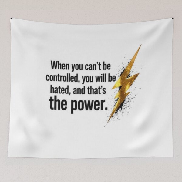 Item preview, When You Can't Be Controlled - Golden Lightning Bolt Power Quote Sticker designed and sold by Nicolae-SCROCIOB-Shop.