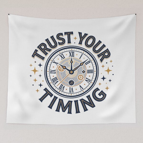 Item preview, Trust Your Timing Vintage Clock Motivational Quote designed and sold by AIG - Andrei Ilie Graphics.