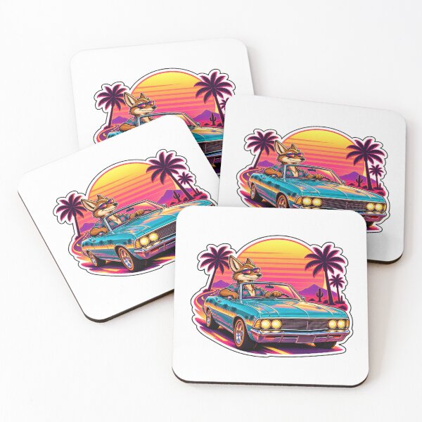 Item preview, Retrowave Coyote Road Trip Neon Desert designed and sold by WeirdlyMild.