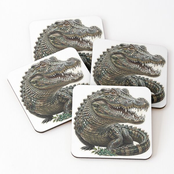 Item preview, Caiman Alligator Crystal Sticker - Olive Green Armored Real Color designed and sold by Crystal Critters .