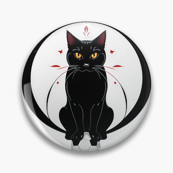 Item preview, Gothic Black Cat on Soccer Ball designed and sold by For-Cat Studio.
