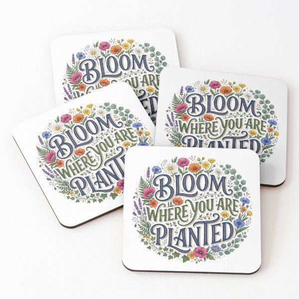 Item preview, Bloom Where You Are Planted Wildflower Lettering designed and sold by AIG - Andrei Ilie Graphics.