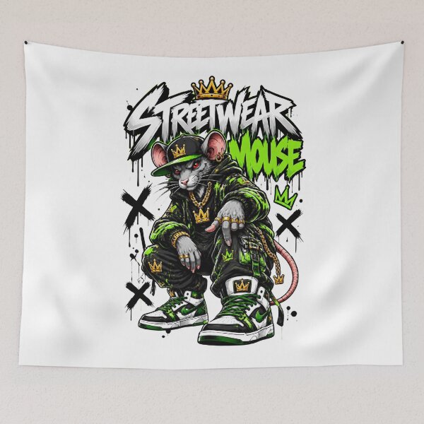 Item preview, Streetwear Mouse King Urban Graffiti Art designed and sold by BAAKSHOP.