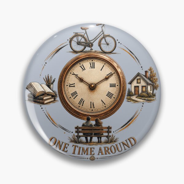 Item preview, Vintage Clock & Bicycle - One Time Around designed and sold by PrintGo26.