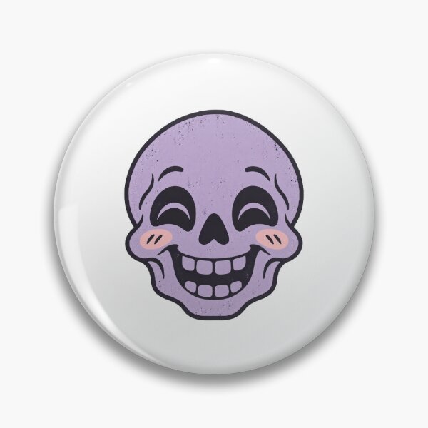 Item preview, Smiling Purple Skull with Vintage Cartoon Charm designed and sold by Greemo03.