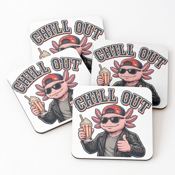 Item preview, Chill Out Axolotl | Funny American Mascot with Sunglasses and Milkshake designed and sold by Robert Lucio.