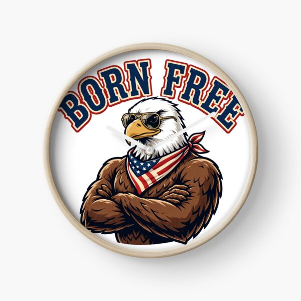 Item preview, Born Free Bald Eagle | Patriotic American Mascot with Flag Bandana designed and sold by Robert Lucio.