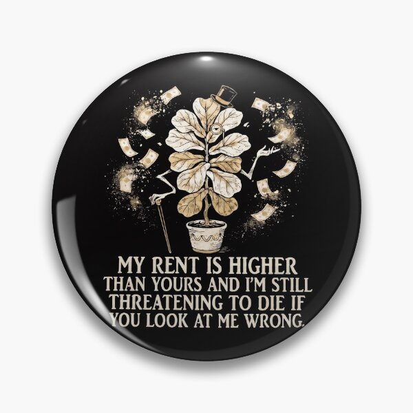 Item preview, Fiddle Leaf Fig Funny High Rent Plant Humor Art designed and sold by LayercraftArt.