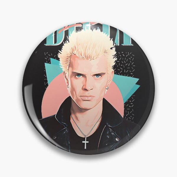 Item preview, Billy Idol Portrait with Neon Memphis Style Vibes Retro 80s Pop Art Design designed and sold by JeremyJhojan.