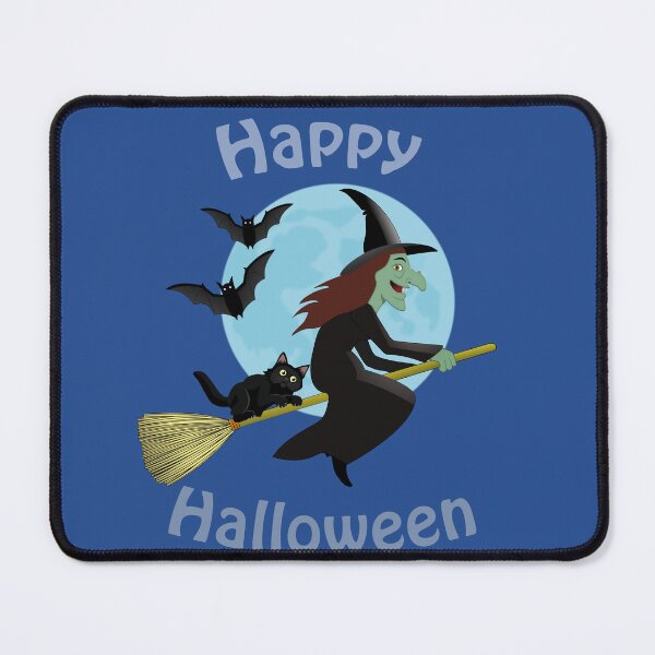 Item preview, Happy Halloween funny witch on broomstick designed and sold by ChimaGraphics.
