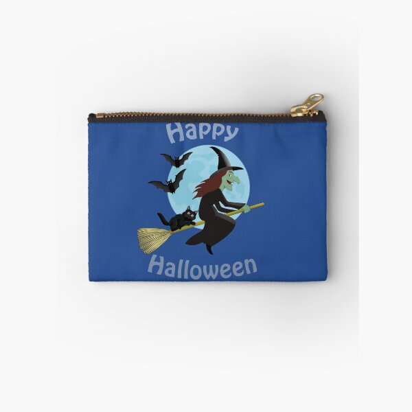 Item preview, Happy Halloween funny witch on broomstick designed and sold by ChimaGraphics.