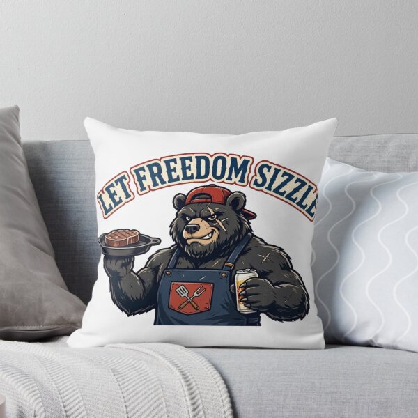 Item preview, Let Freedom Sizzle Bear | Funny Patriotic BBQ Bear Mascot designed and sold by Robert Lucio.
