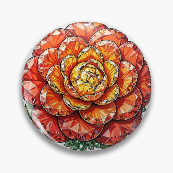Item preview, Camellia Flower Fire Crystal Sticker - Red Orange Yellow Gradient Real Color designed and sold by Crystal Critters .