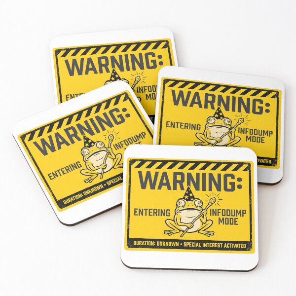 Item preview, Warning Entering Infodump Mode Special Interest Wizard Frog Sticker designed and sold by Osmose-Studio.