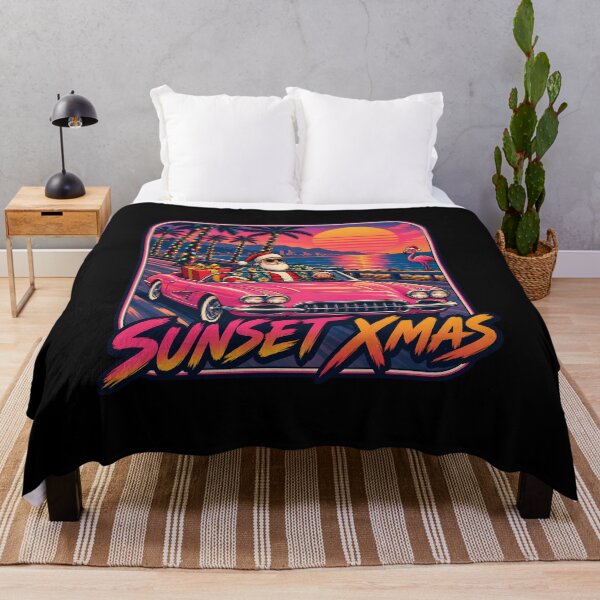Item preview, Sunset Xmas Retro Tropical Santa Convertible designed and sold by RekiStyle.