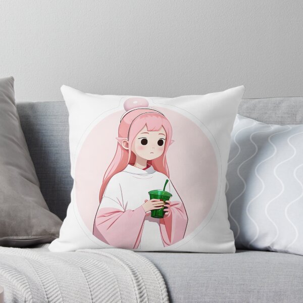 Item preview, Pink-haired Girl with Green Drink designed and sold by For-Cat Studio.