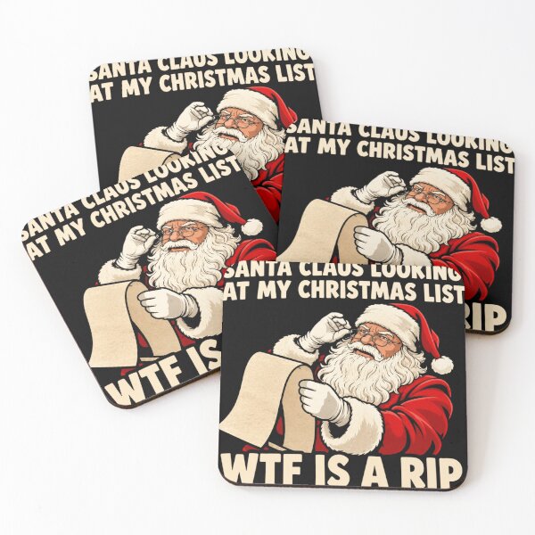 Item preview, SANTA CLAUS LOOKING AT MY CHRISTMAS LIST  WTF IS A RIP designed and sold by Djikou.