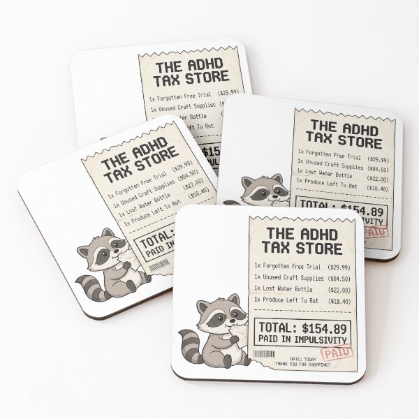 Item preview, ADHD Tax Store Receipt Forgotten Free Trial Impulsive Spending Design designed and sold by Osmose-Studio.