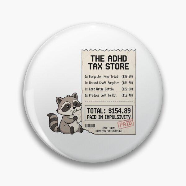 Item preview, ADHD Tax Store Receipt Forgotten Free Trial Impulsive Spending Design designed and sold by Osmose-Studio.