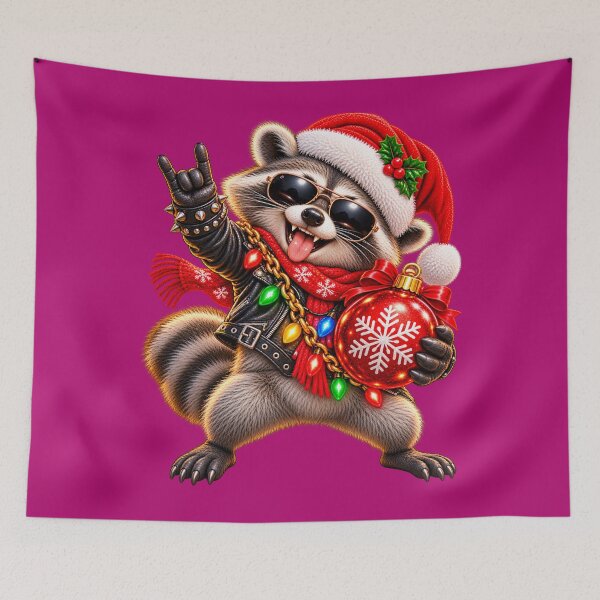 Item preview, Rebel Raccoon – Christmas Ornament Trouble designed and sold by JanRizz.