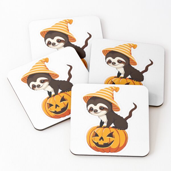 Item preview, Cute Sloth in Striped Witch Pumpkin Hat designed and sold by For-Cat Studio.