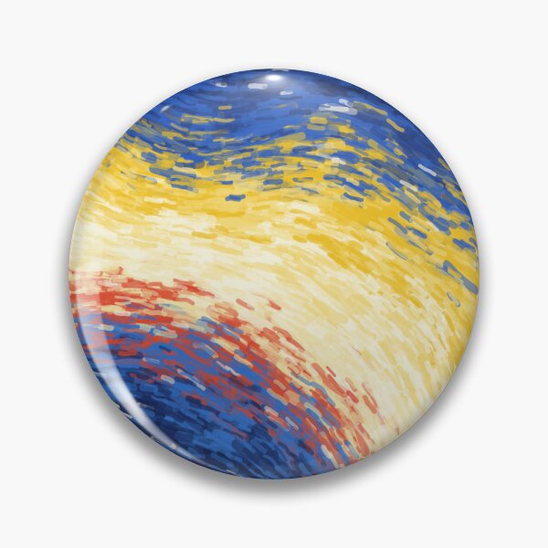 Item preview, Waves Print With Sunflower Yellow Impressionist Wave In Bold Tones designed and sold by cute-animals99.