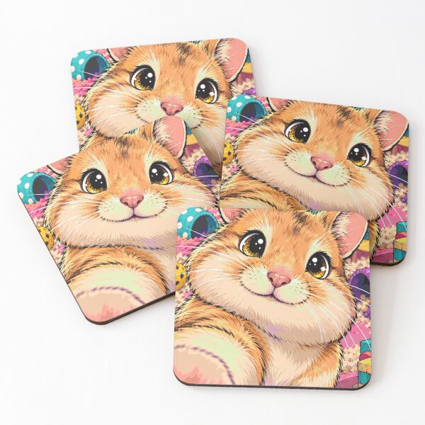 Item preview, Cute Hamster Selfie Colorful Animal Art Playful Small Pet Illustration designed and sold by Neon Bones Studio.