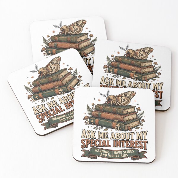 Item preview, Ask Me About My Special Interest Dark Academia Moth Vintage Book Sticker designed and sold by Osmose-Studio.