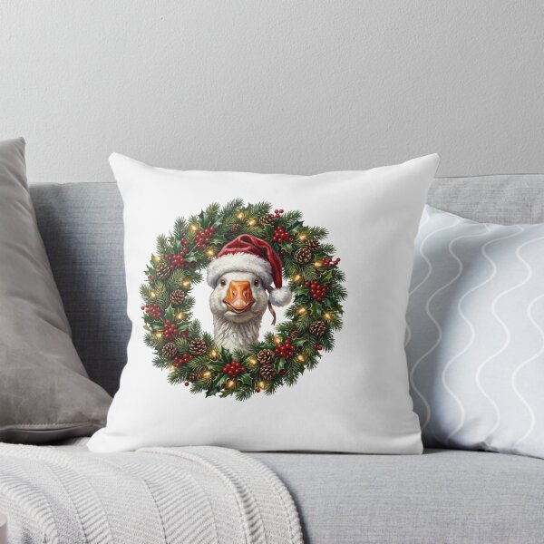 Item preview, Christmas Goose with Santa Hat and Festive Holiday Wreath designed and sold by SOUFIANE1991.