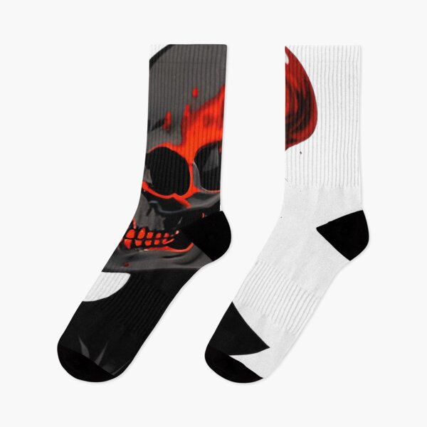 Item preview, Black Skull with Red Flames designed and sold by For-Cat Studio.