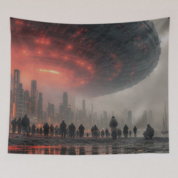 Item preview, EXODUS: Humanity Watches an Alien Mothership designed and sold by Vintage Poster Gallery.