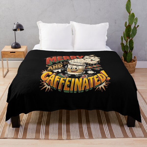 Item preview, Merry and Caffeinated Christmas Coffee Tee designed and sold by CerealBoxInk.