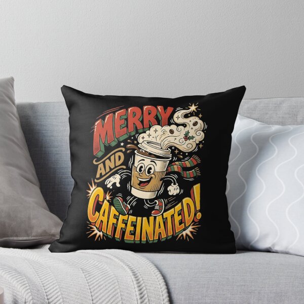 Item preview, Merry and Caffeinated Christmas Coffee Tee designed and sold by CerealBoxInk.