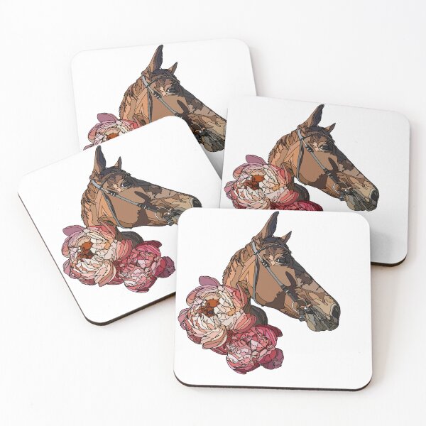 Item preview, Colorful Horse with Peonies Vibrant Botanical Equestrian Illustration designed and sold by TatianaEleonor.